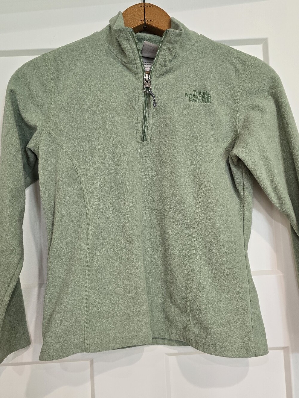 North Face girls M quarter zip olive green fleece Sweatshirt